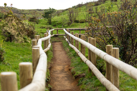 Furnas do Enxofre large fumarolic field in the center of Terceira island Azores Portugal