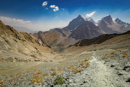 Breathtaking view from Alauddin  mountain pass in Fann mountains Tajikistan
