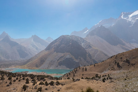 Amazing view of Koulikalon Lake in Fann mountains Tajikistanの写真素材