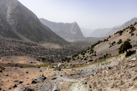Mountain landscape in Fann Mountains Pamir Alay Tajikistanの写真素材