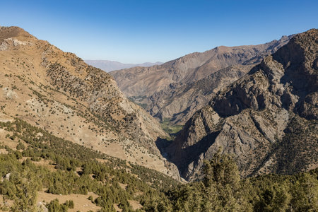 Mountain landscape in Fann Mountains Pamir Alay Tajikistanの写真素材