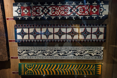 Traditional North Sumatra house decoration ornaments patterns in the North Samatra State Museun Indonesiaのeditorial素材