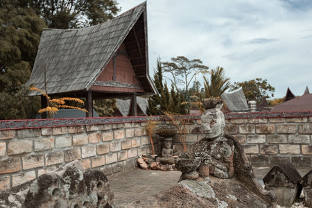 Old Tomb of King Sidabutar at Samosir island Toba Lake North Sumatra Indonesiaのeditorial素材
