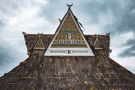 Traditional authentic Karo tribe house in the village of Lingga, Sumatra, Indonesia