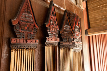 Batak Toba traditional calendar in the cultural museum in Samosir island North Sumatra Indonesiaのeditorial素材