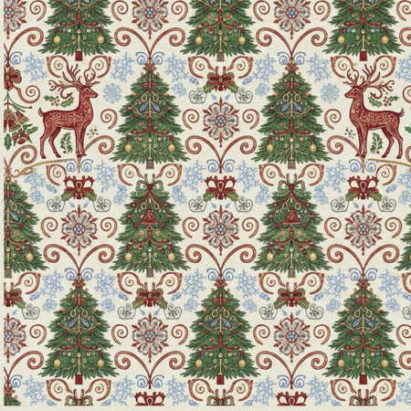 Seamless Christmas pattern with reindeer and snowflakes.の素材