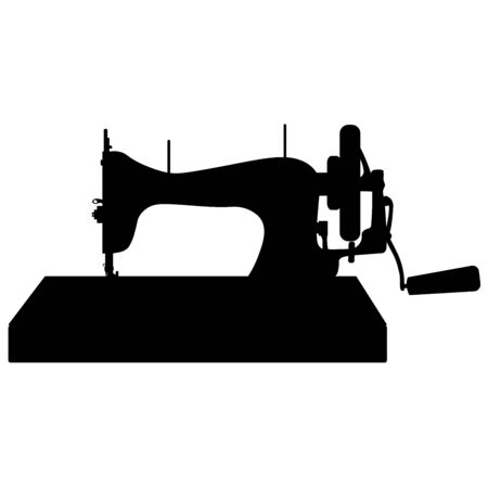 Rare sewing machine with manual drive - vector illustration. They're going against a white background. Handicrafts, sewing, hobbiesのイラスト素材