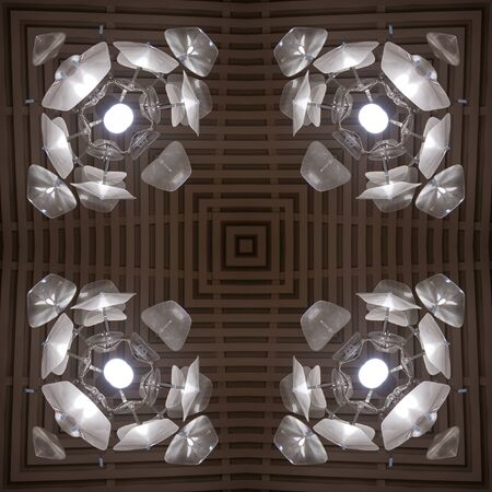 Kaleidoscope of photos, pattern, pattern - design elements. light lighting. Square tile handkerchief