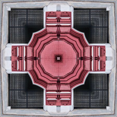 A pattern from the photo, a kaleidoscope - an element for a patchwork. The architectural element of...