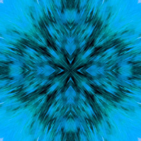 Computer graphics, pattern - kaleidoscope, seamless surreal magical texture in shades of blue. The...