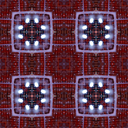 Abstract contrasting bright pattern - square, tiles, kaleidoscope - lights of the night city....