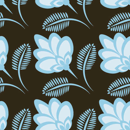 Seamless pattern, endless texture - stylized flowers - graphics. Plants. Design elements - Wallpaper, textiles, packaging, background for sites or mobile appsのイラスト素材