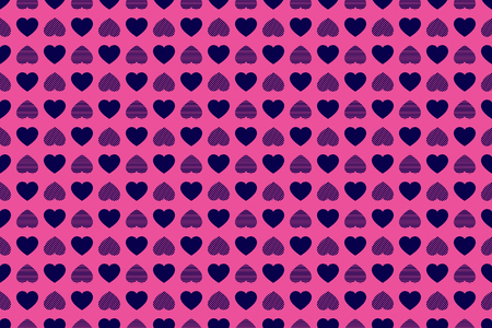 Valentine's Day background. Random hearts icons vector seamless pattern. Abstract repeated texture....