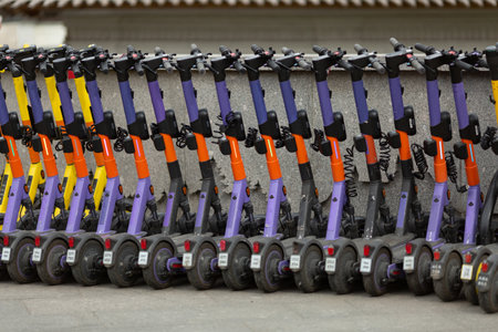 Parking city electric scooters