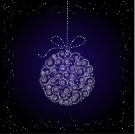 Christmas background with balls, stars and snowflakesのイラスト素材