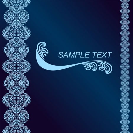 Luxury dark blue Background decorated a blue border.のイラスト素材