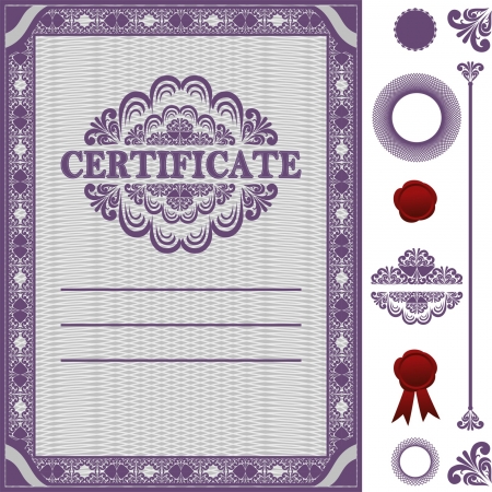 Certificate Template with additional elements. のイラスト素材