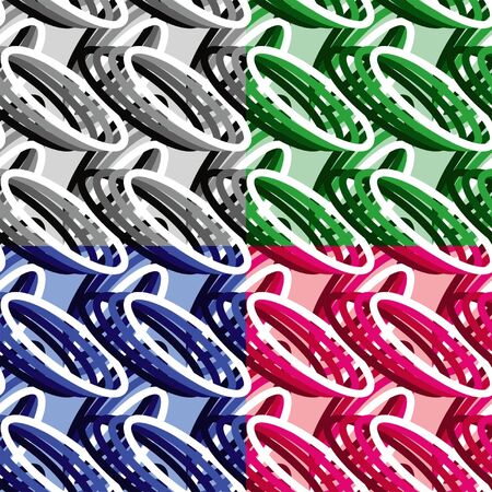 Seamless abstract pattern in four variants 
