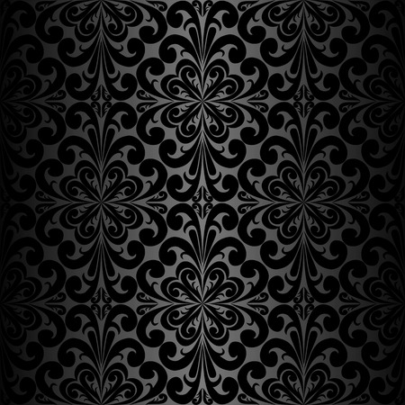 Seamless ornamental black Wallpaperのイラスト素材