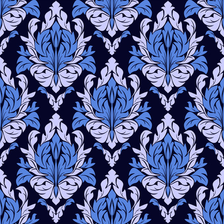 Seamless ornamental floral Pattern in blue colors.のイラスト素材