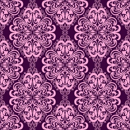 Seamless damask floral Wallpaper in pinkviolet colors.のイラスト素材