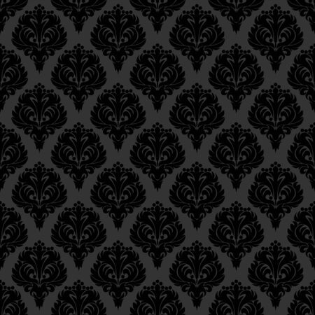 Seamless black damask Wallpaperのイラスト素材