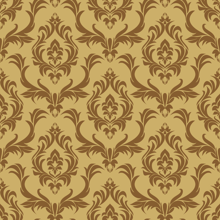 Seamless damask floral beige Wallpaper for Design.のイラスト素材