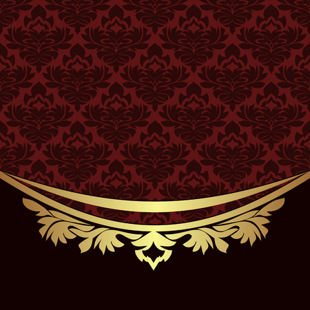 Elegant ornamental Background with golden  floral Borderのイラスト素材