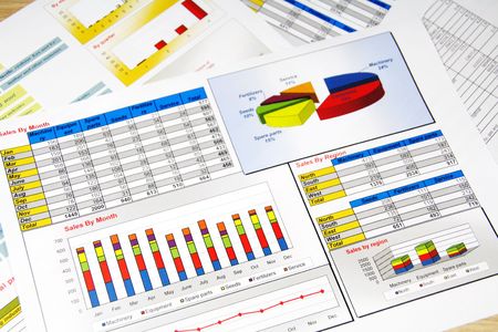 Sales Report in Statistics, Graphs and Charts Colored Sales Report in Statistics, Graphs and Charts Colored