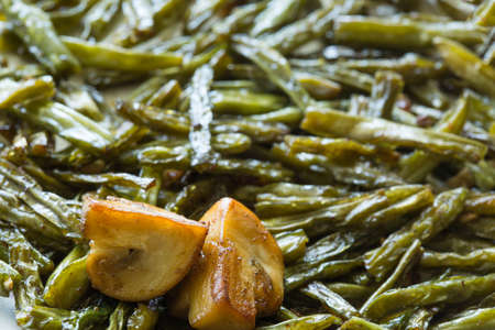 legume garnish with mushroomsの写真素材