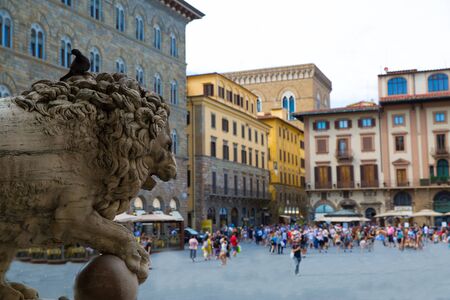 Lion on the square of Florence, Toscana, Italyの写真素材