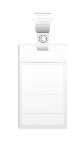 Vector illustration realistic badge template, identification card. Isolated on white background.のイラスト素材