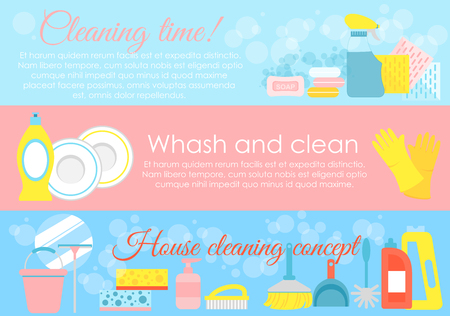 Vector illustration set of house cleaning elementsのイラスト素材