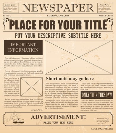 Vector illustration of old newspaper retro design. Vintage background with place for text and images.のイラスト素材