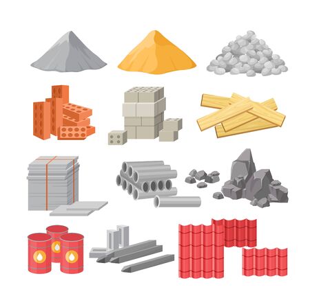 Vector of Building materials flat vector - ID:1-141562776 - Royalty ...