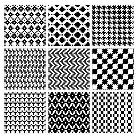Seamless geometric pattern vector illustration set. Collection of modern stylish ornate abstract...