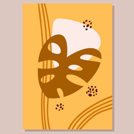 African jungle decorative poster. Africa ethical culture, tribal tradition, wild vegetation and exotic flowers, tropical palm leaves, savannah botanical plants illustrationのイラスト素材