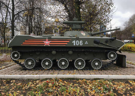Russian marines battle tank