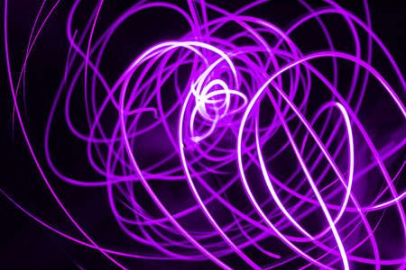Abstract Lightning Line, Growing Branches. Pink, violet, red, white, abstract line art in using...