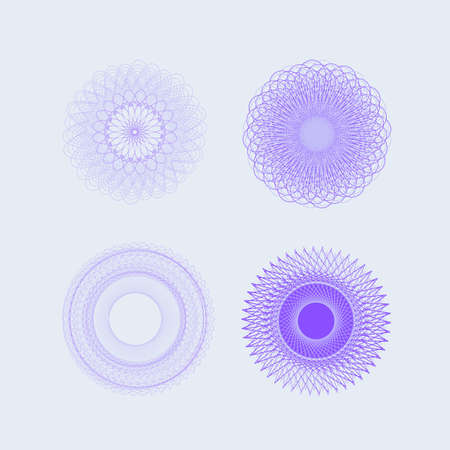 Guilloche element pattern for certificate, simple vector illustration for editingのイラスト素材