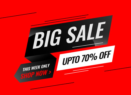big sale black friday red social banner vectorのイラスト素材