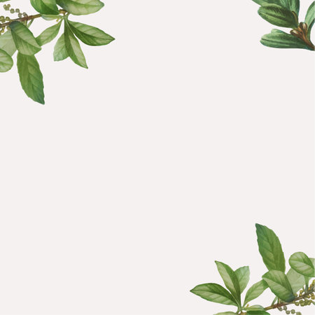 floral simple green branch frame for your invitation designのイラスト素材