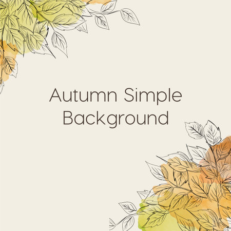 autumn simple line watercolor like vector backgroundのイラスト素材
