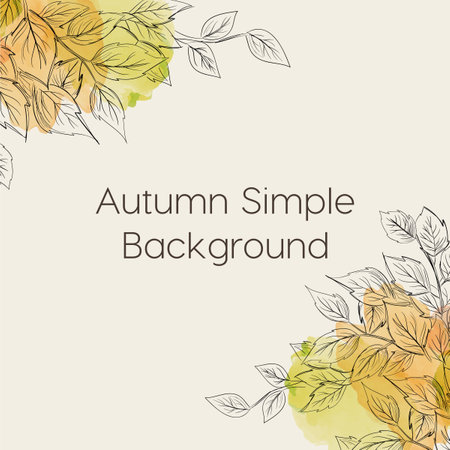 Autumn background with hand drawn flowers and leaves in vector, illustrationのイラスト素材