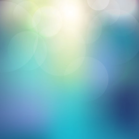 blurred bright cyan blue bokeh square background textureの写真素材