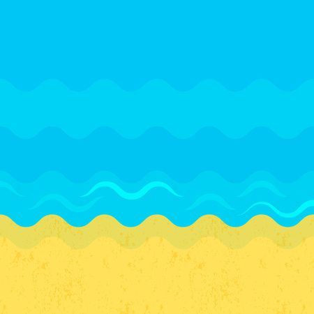 simple blue and yellow summer beach background in vector