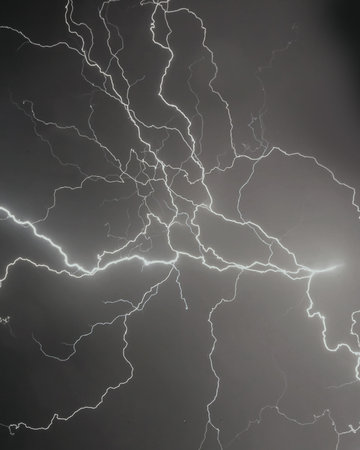 Lightning strike in the dark sky, abstract background and texture