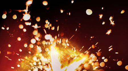 abstract colorful background with bokeh defocused lights and stars