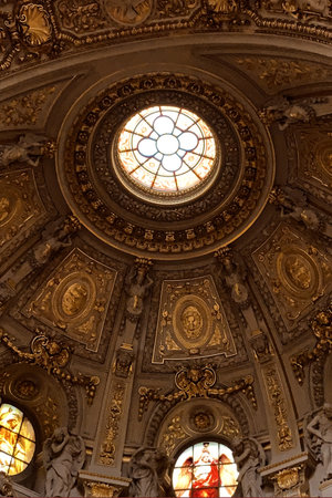 Interior of Berlin Cathedral in Berlin, Germanyの写真素材