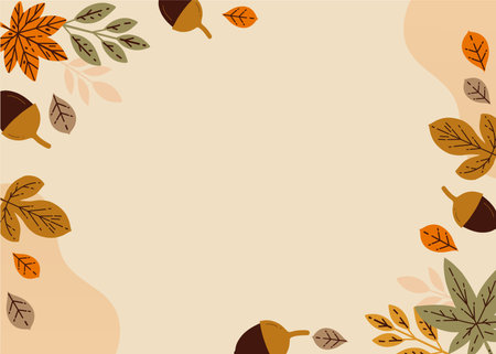 Autumn leaves design, season nature ornament garden decoration and botany theme Vector illustrationのイラスト素材